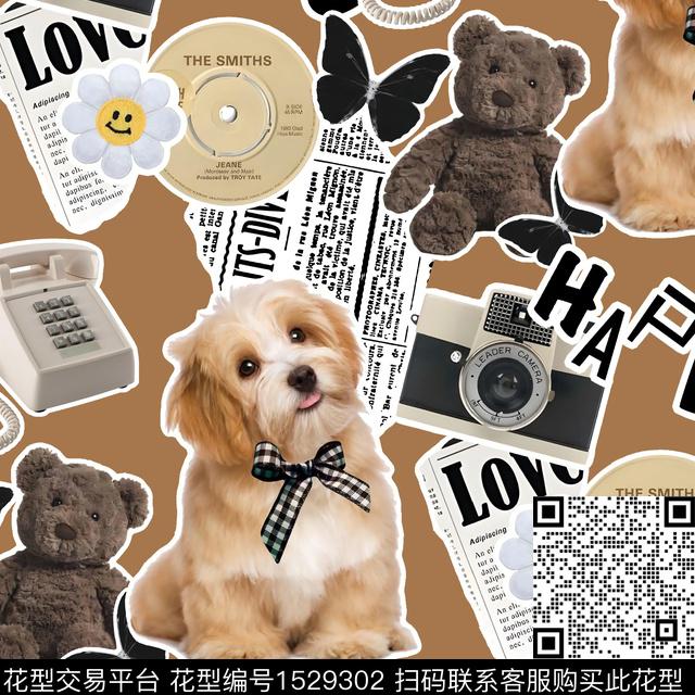 涂鸦可爱萌宠卡通数码印花华亿平台下载（图片编号: 1529302） - 瓦栏（Walan）