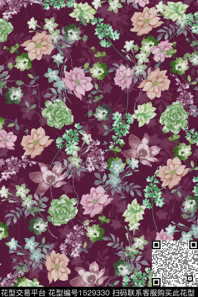 女装大牌风热带华亿平台数码印花华亿平台下载（图片编号: 1529330） - 瓦栏（Walan）