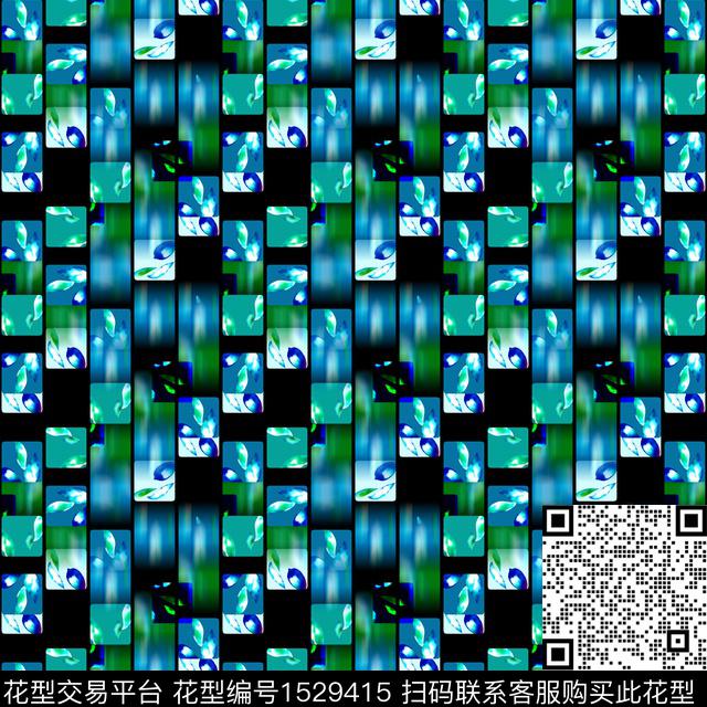 女装几何连衣裙数码印花华亿平台下载（图片编号: 1529415） - 瓦栏（Walan）