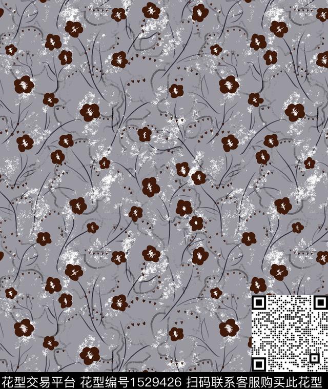 女装花卉连衣裙数码印花华亿平台下载（图片编号: 1529426） - 瓦栏（Walan）