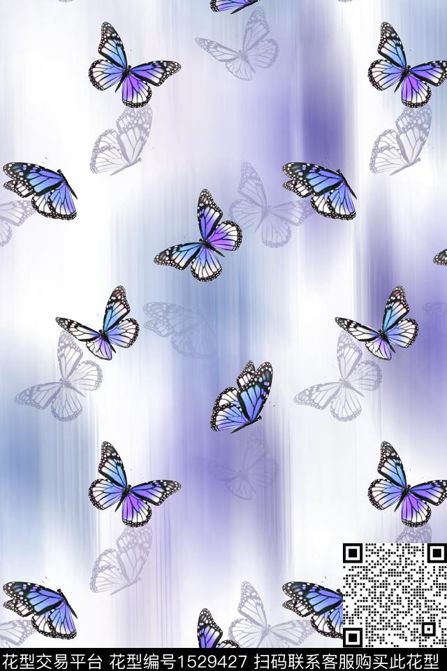女装蝴蝶春夏华亿平台数码印花华亿平台下载（图片编号: 1529427） - 瓦栏（Walan）