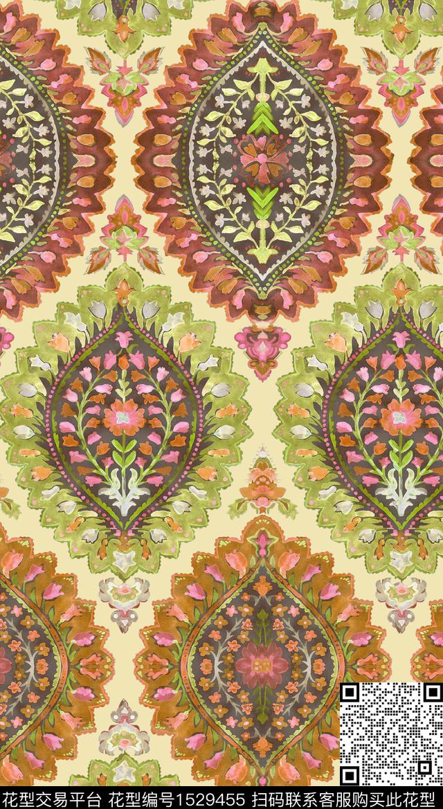 文艺复兴renaissance中世纪传统印花华亿平台下载（图片编号: 1529455） - 瓦栏（Walan）