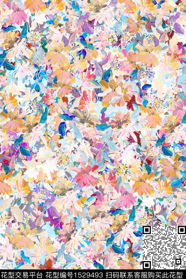 女装春夏华亿平台油画数码印花华亿平台下载（图片编号: 1529493） - 瓦栏（Walan）