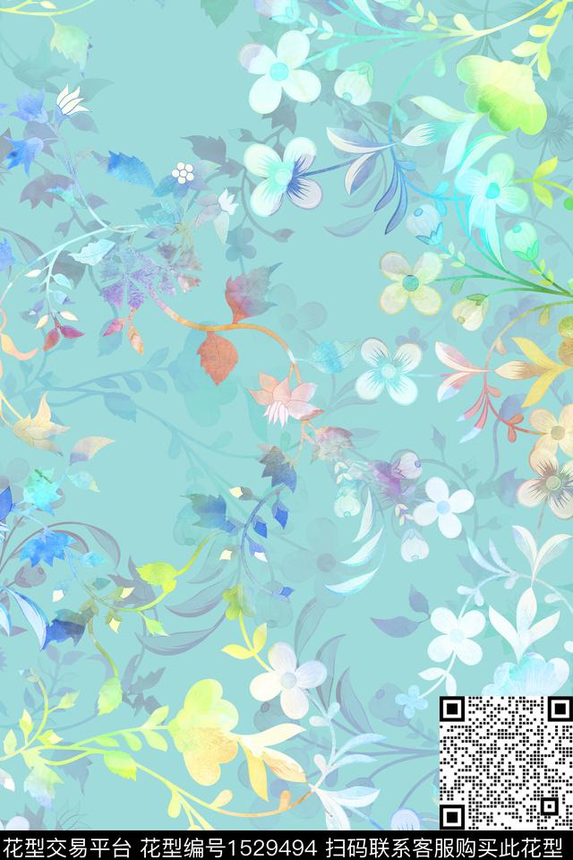 女装春夏华亿平台花卉数码印花华亿平台下载（图片编号: 1529494） - 瓦栏（Walan）