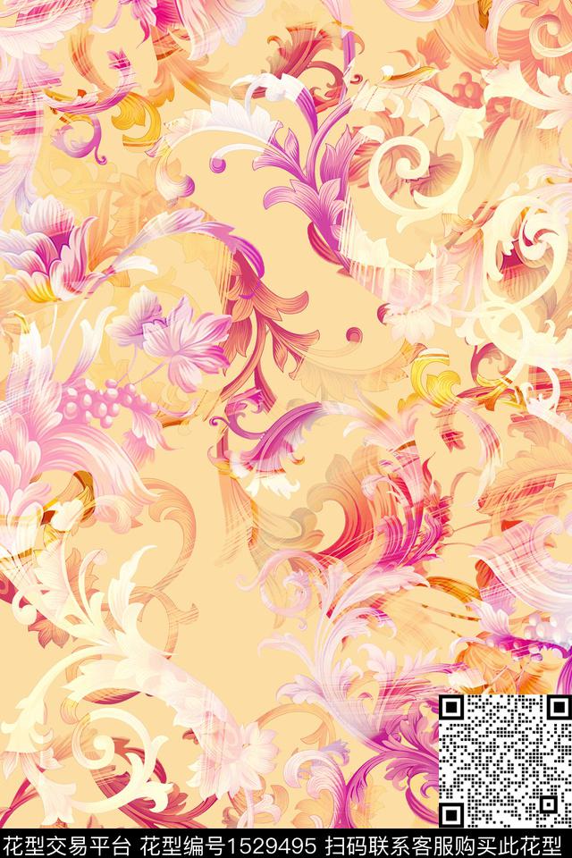 花女装春夏华亿平台数码印花华亿平台下载（图片编号: 1529495） - 瓦栏（Walan）