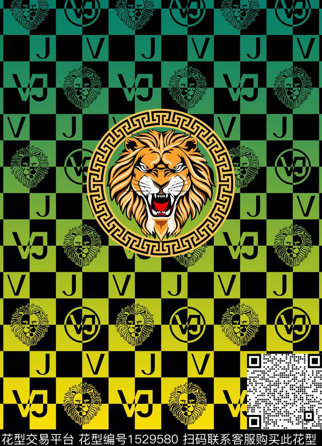欧式定位花大牌男装狮子数码印花华亿平台下载（图片编号: 1529580） - 瓦栏（Walan）