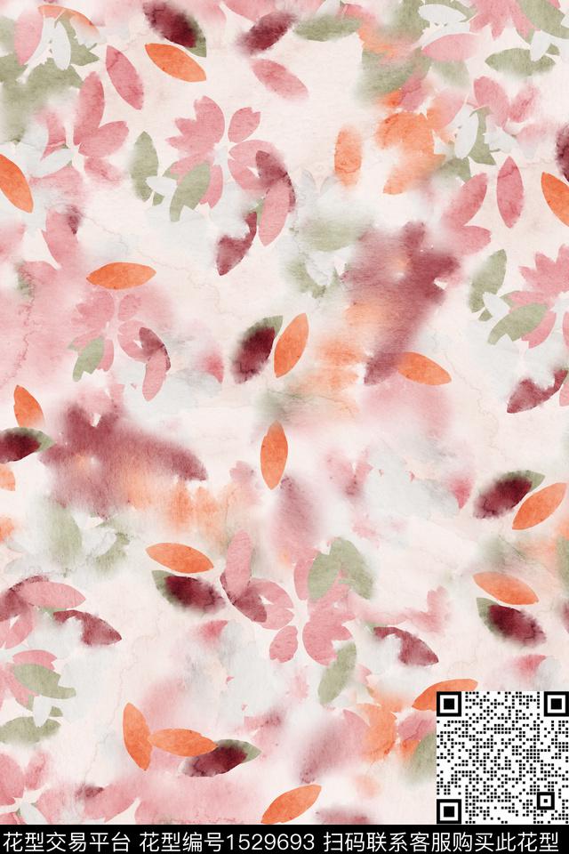 年轻女性春夏华亿平台水彩数码印花华亿平台下载（图片编号: 1529693） - 瓦栏（Walan）