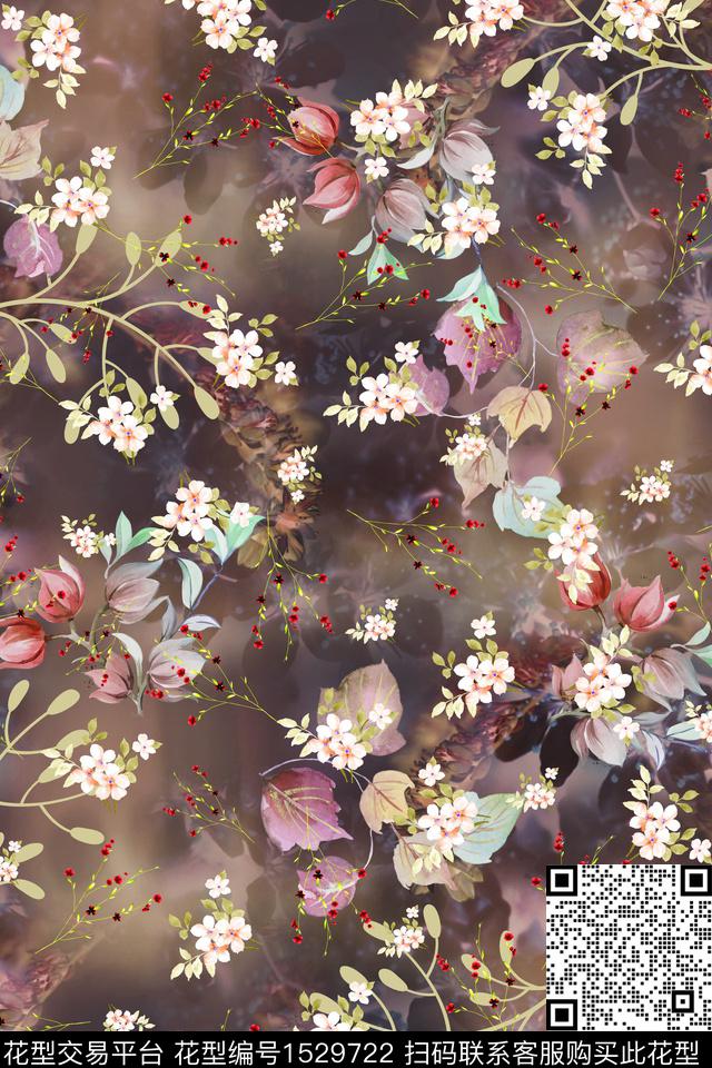 女装花卉清爽数码印花华亿平台下载（图片编号: 1529722） - 瓦栏（Walan）