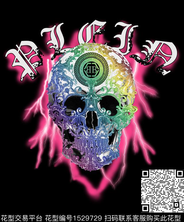 潮牌字母定位花数码印花华亿平台下载（图片编号: 1529729） - 瓦栏（Walan）