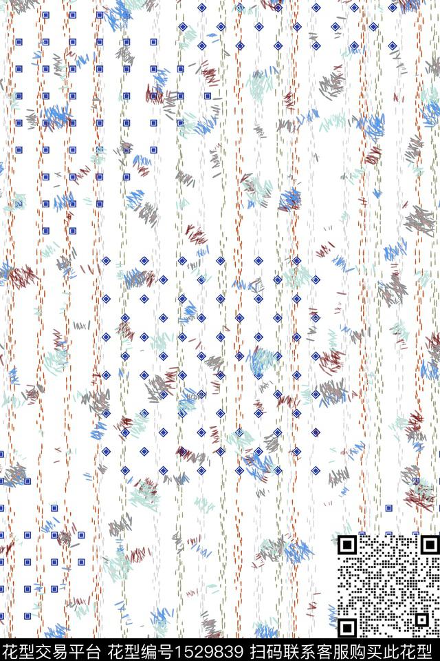 条纹抽象几何数码印花华亿平台下载（图片编号: 1529839） - 瓦栏（Walan）