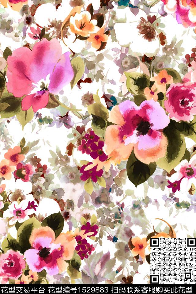 女装花卉小碎花数码印花华亿平台下载（图片编号: 1529883） - 瓦栏（Walan）