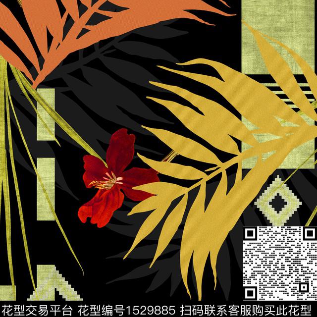 女装花卉连衣裙数码印花华亿平台下载（图片编号: 1529885） - 瓦栏（Walan）