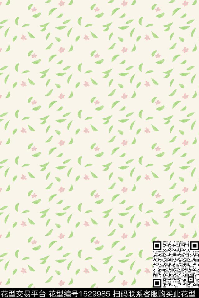小清新手绘花卉数码印花华亿平台下载（图片编号: 1529985） - 瓦栏（Walan）
