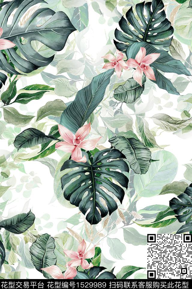 叶子女装热带华亿平台数码印花华亿平台下载（图片编号: 1529989） - 瓦栏（Walan）