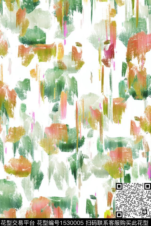 女装抽象肌理数码印花华亿平台下载（图片编号: 1530005） - 瓦栏（Walan）