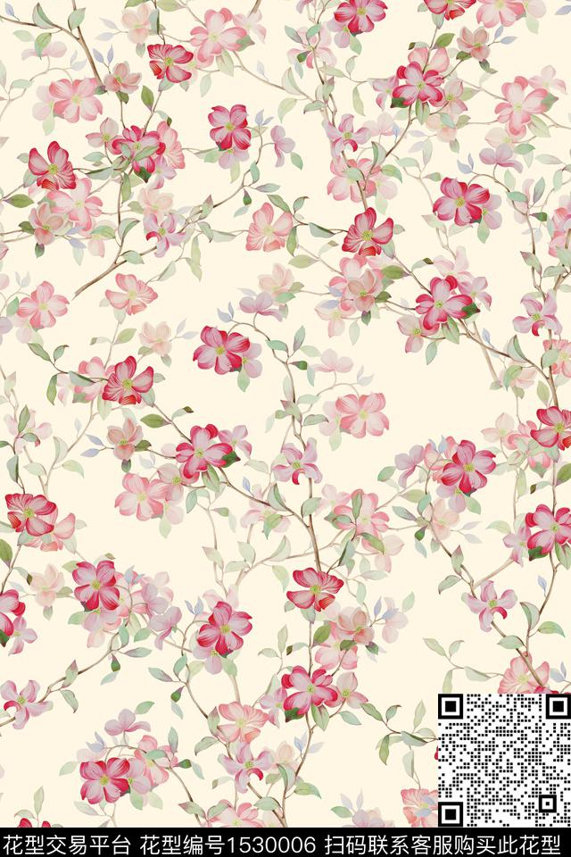 女装花卉小碎花数码印花华亿平台下载（图片编号: 1530006） - 瓦栏（Walan）