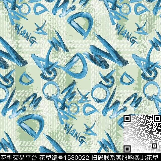 字母男装格子传统印花华亿平台下载（图片编号: 1530022） - 瓦栏（Walan）