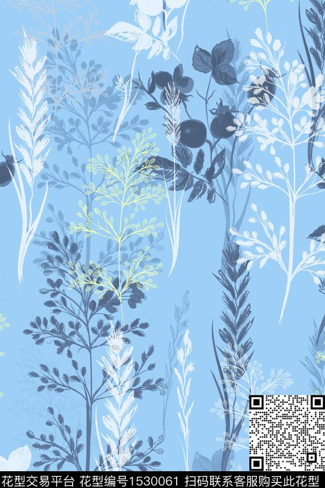 女装春夏华亿平台绿植树叶数码印花华亿平台下载（图片编号: 1530061） - 瓦栏（Walan）