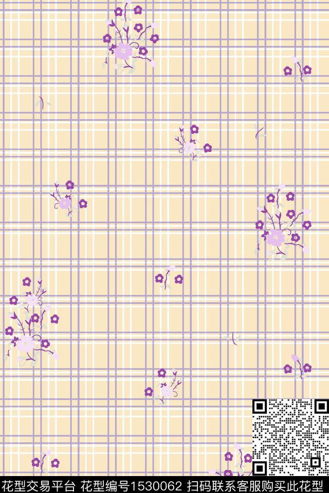 春夏华亿平台格子小碎花数码印花华亿平台下载（图片编号: 1530062） - 瓦栏（Walan）