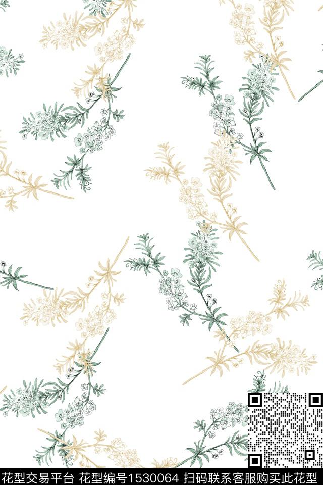 女装春夏华亿平台绿植树叶数码印花华亿平台下载（图片编号: 1530064） - 瓦栏（Walan）