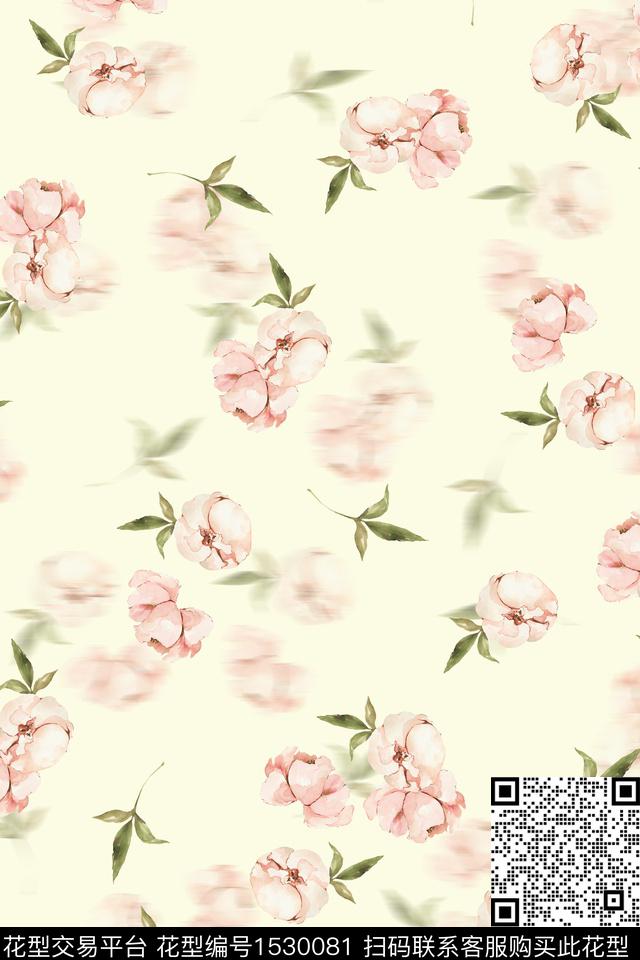 朦胧花卉小碎花数码印花华亿平台下载（图片编号: 1530081） - 瓦栏（Walan）