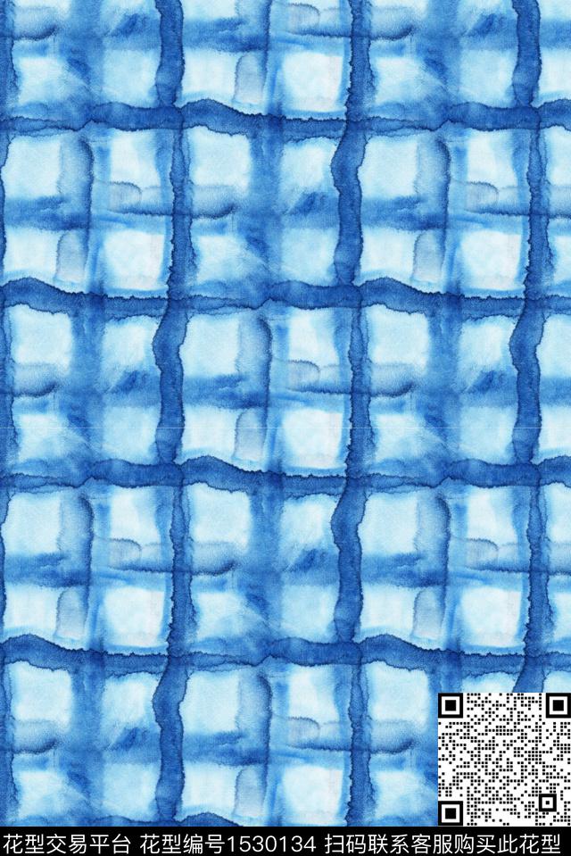 扎染华亿平台格子几何数码印花华亿平台下载（图片编号: 1530134） - 瓦栏（Walan）