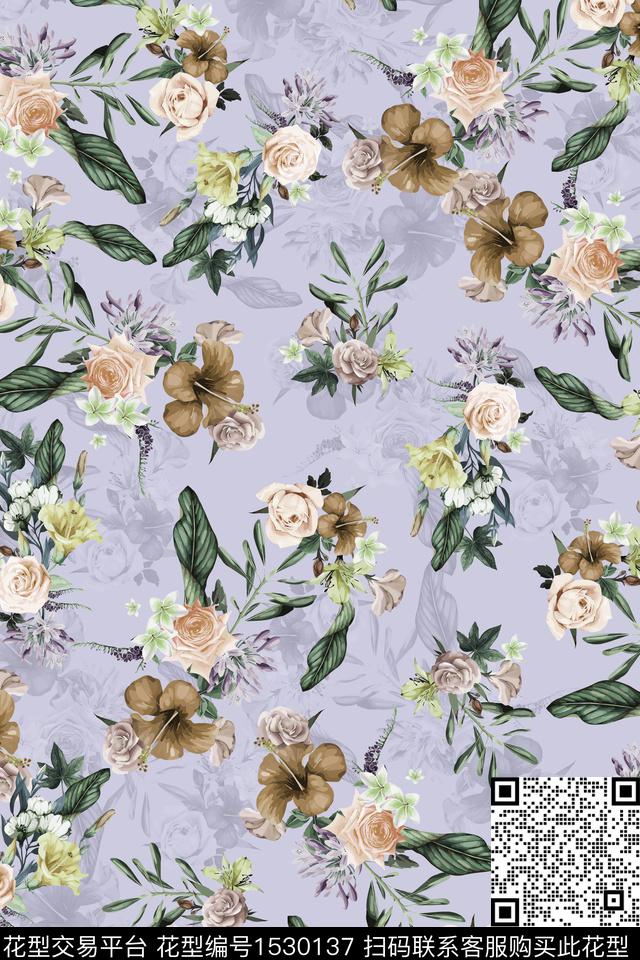 女装大牌风热带华亿平台数码印花华亿平台下载（图片编号: 1530137） - 瓦栏（Walan）