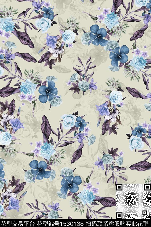 女装大牌风热带华亿平台数码印花华亿平台下载（图片编号: 1530138） - 瓦栏（Walan）