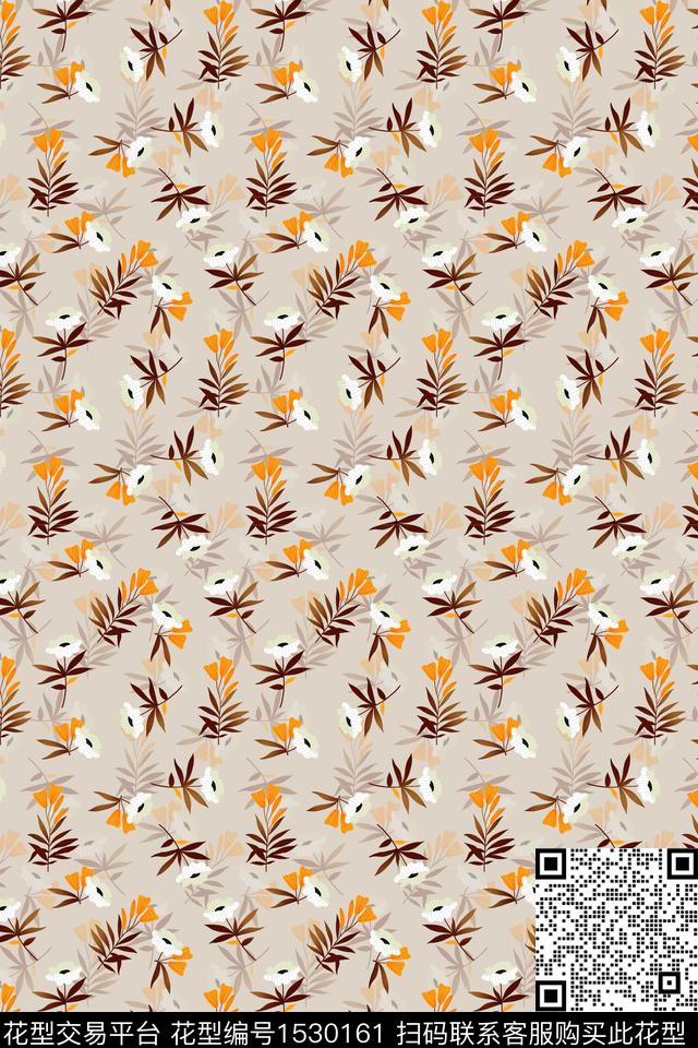 小清新真丝花卉数码印花华亿平台下载（图片编号: 1530161） - 瓦栏（Walan）