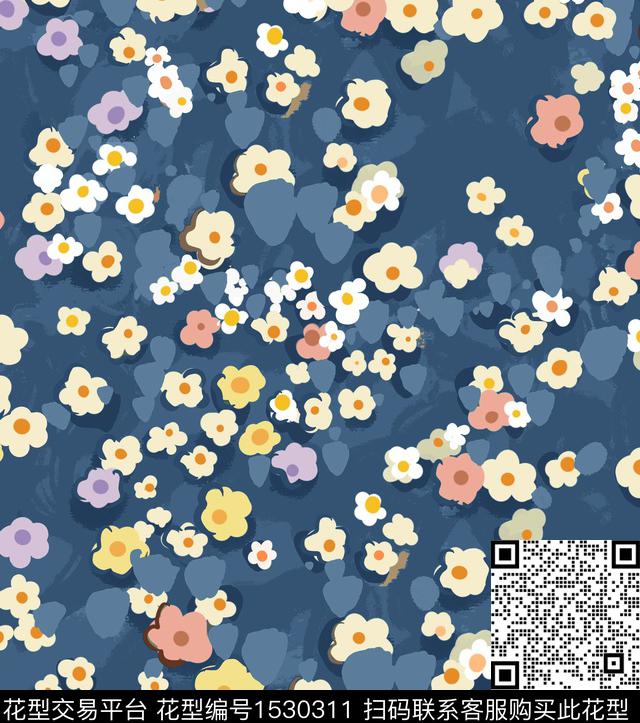 小碎花春夏新品绿色系数码印花华亿平台下载（图片编号: 1530311） - 瓦栏（Walan）