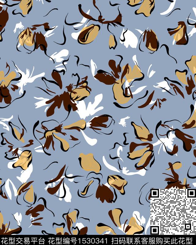 女装花卉连衣裙数码印花华亿平台下载（图片编号: 1530341） - 瓦栏（Walan）