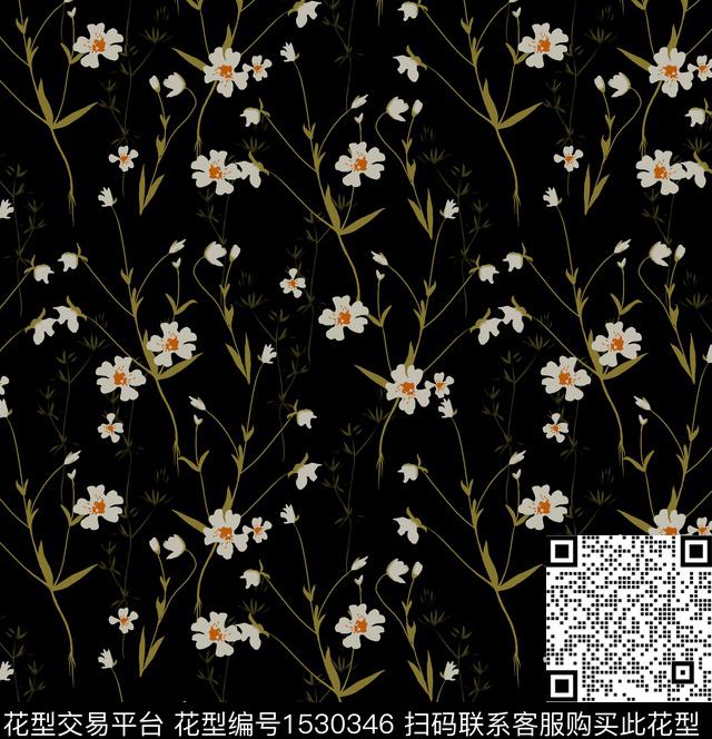 女装花卉连衣裙数码印花华亿平台下载（图片编号: 1530346） - 瓦栏（Walan）