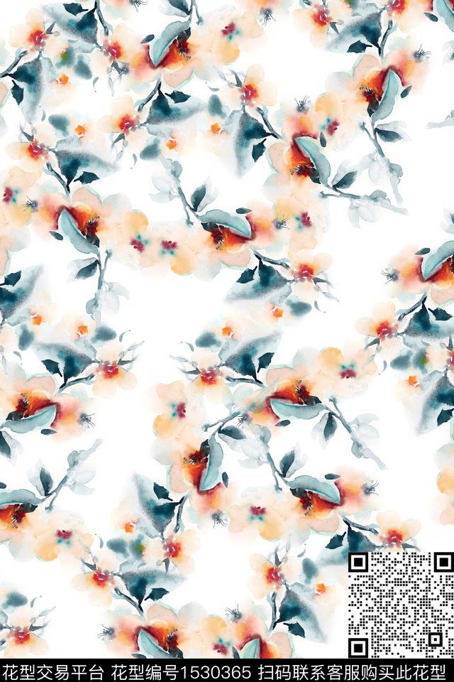 女装春夏华亿平台水彩数码印花华亿平台下载（图片编号: 1530365） - 瓦栏（Walan）