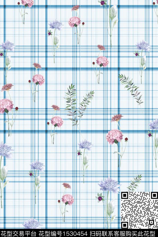 女装几何花卉数码印花华亿平台下载（图片编号: 1530454） - 瓦栏（Walan）