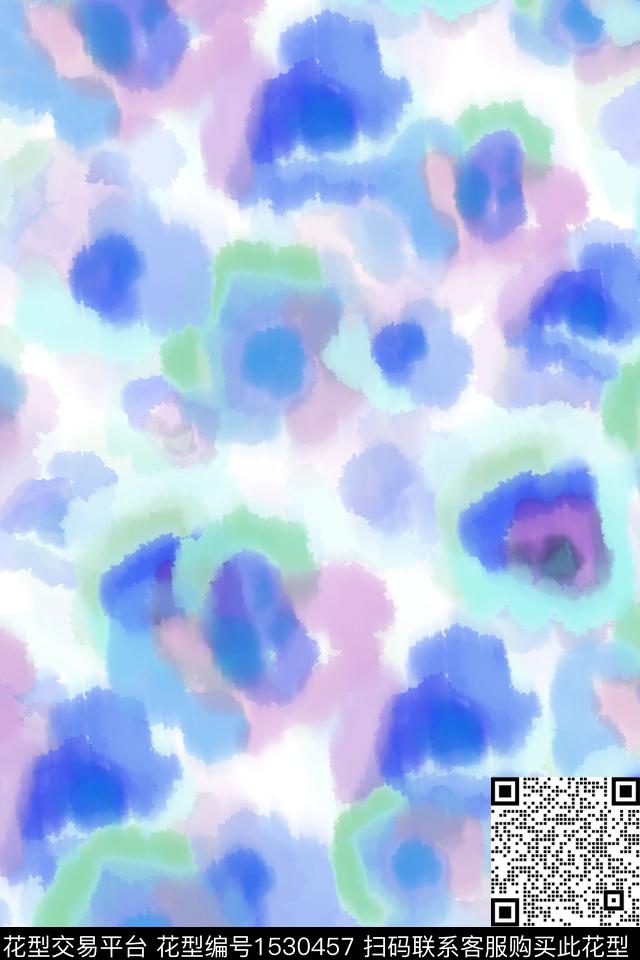 女装扎染抽象数码印花华亿平台下载（图片编号: 1530457） - 瓦栏（Walan）