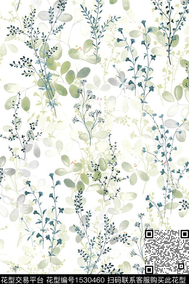 女装春夏华亿平台绿植树叶数码印花华亿平台下载（图片编号: 1530460） - 瓦栏（Walan）