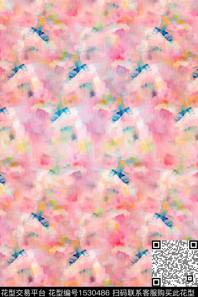 女装抽象肌理数码印花华亿平台下载（图片编号: 1530486） - 瓦栏（Walan）