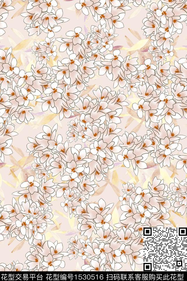 女装真丝小碎花数码印花华亿平台下载（图片编号: 1530516） - 瓦栏（Walan）