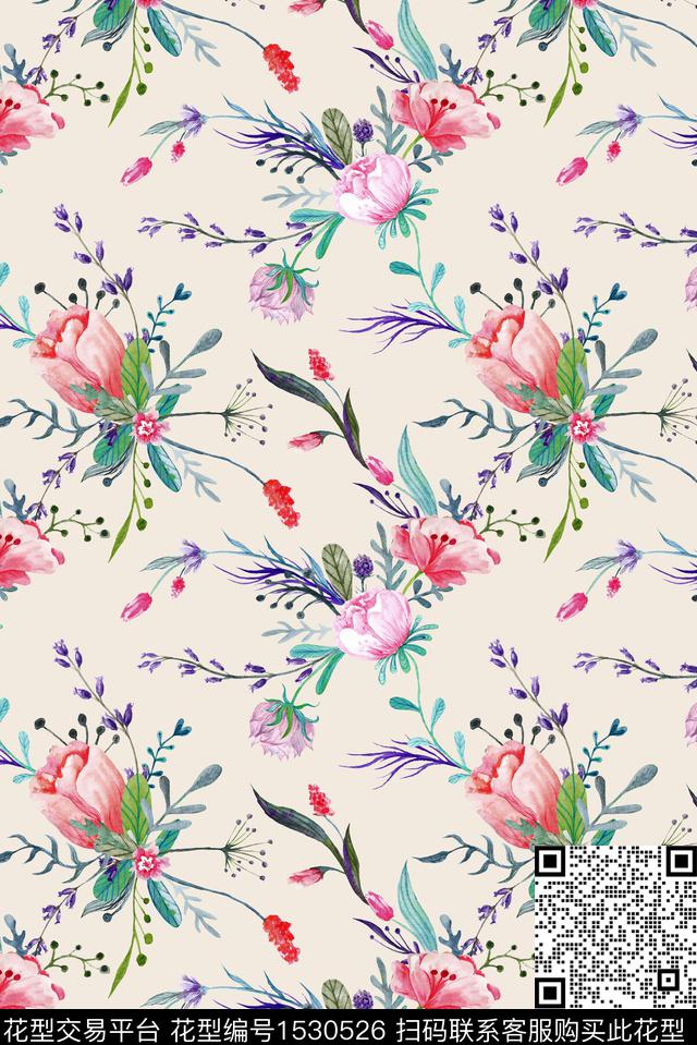 女装休闲小碎花数码印花华亿平台下载（图片编号: 1530526） - 瓦栏（Walan）