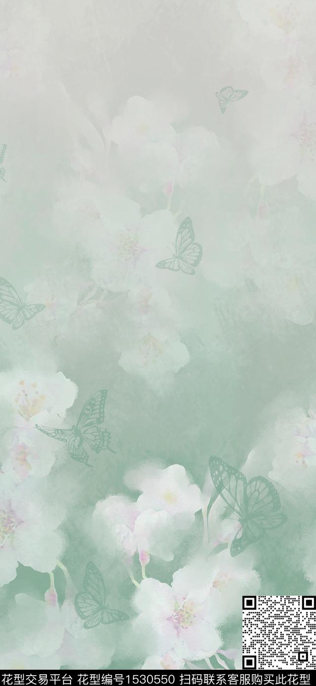 Fei-民族风手绘花卉Fei-女装数码印花华亿平台下载（图片编号: 1530550） - 瓦栏（Walan）