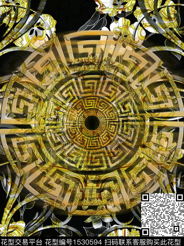 欧式定位花男装古典花纹数码印花华亿平台下载（图片编号: 1530594） - 瓦栏（Walan）