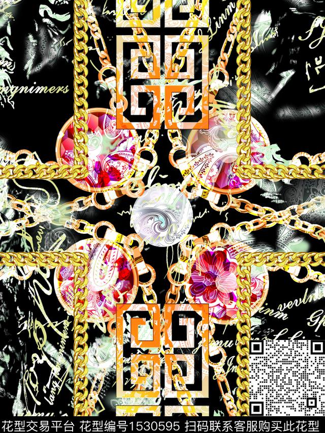 哥特男装定位花金属数码印花华亿平台下载（图片编号: 1530595） - 瓦栏（Walan）