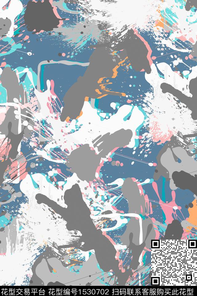 休闲抽象男装家居服传统印花华亿平台下载（图片编号: 1530702） - 瓦栏（Walan）