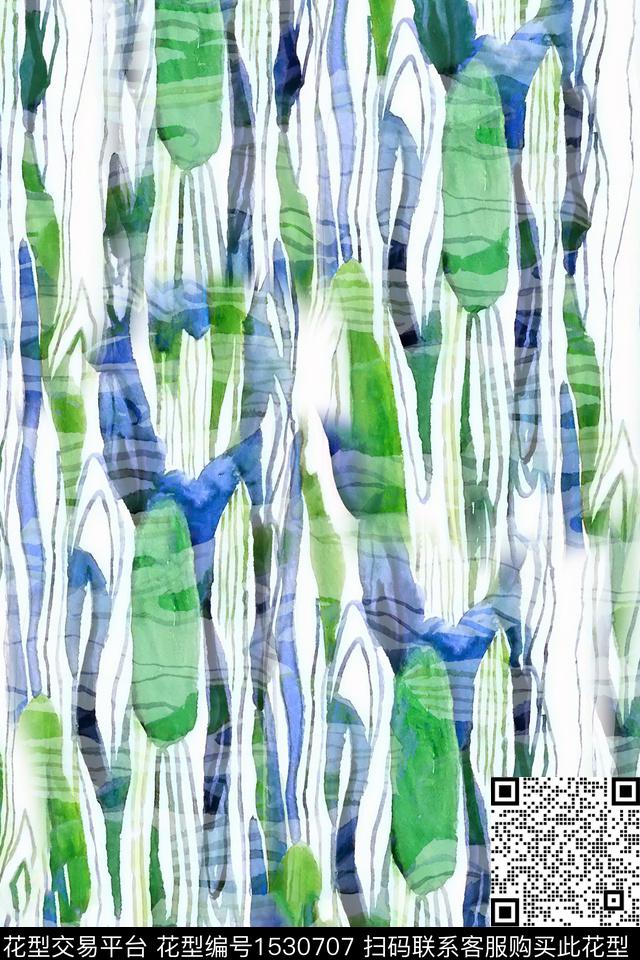 水彩抽象女装数码印花华亿平台下载（图片编号: 1530707） - 瓦栏（Walan）