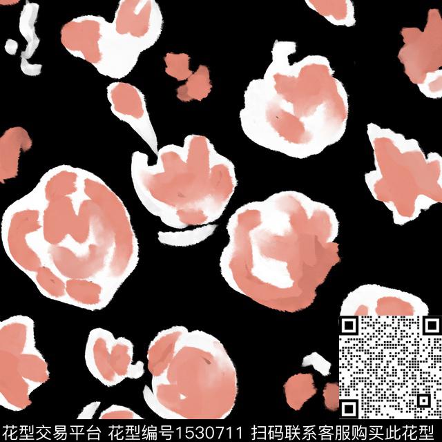 女装水彩抽象花卉数码印花华亿平台下载（图片编号: 1530711） - 瓦栏（Walan）
