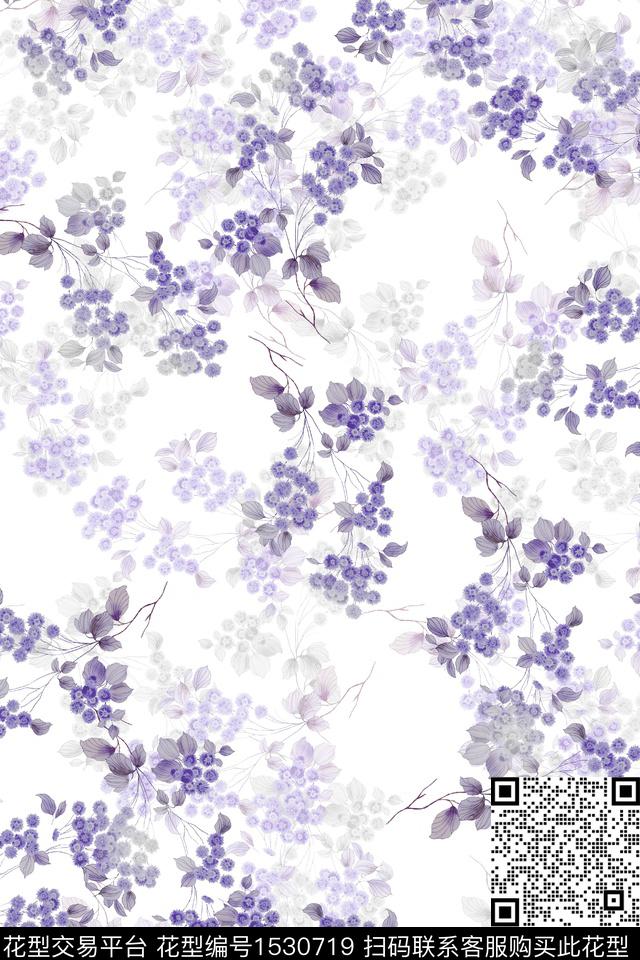 小清新花卉小碎花数码印花华亿平台下载（图片编号: 1530719） - 瓦栏（Walan）