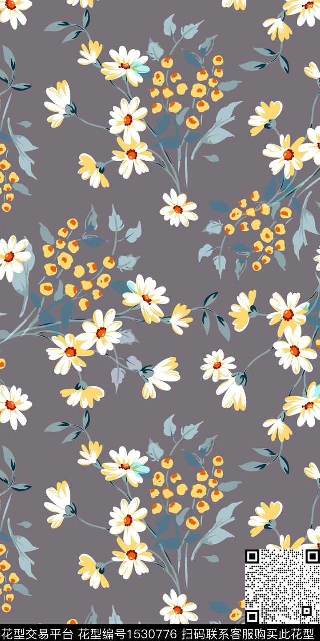 矢量绿植树叶花卉数码印花华亿平台下载（图片编号: 1530776） - 瓦栏（Walan）