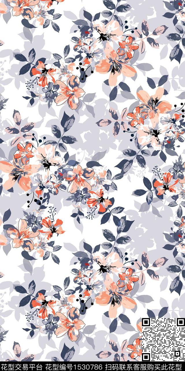 矢量绿植树叶花卉数码印花华亿平台下载（图片编号: 1530786） - 瓦栏（Walan）