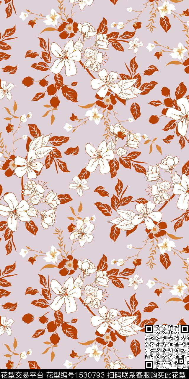 矢量绿植树叶花卉数码印花华亿平台下载（图片编号: 1530793） - 瓦栏（Walan）