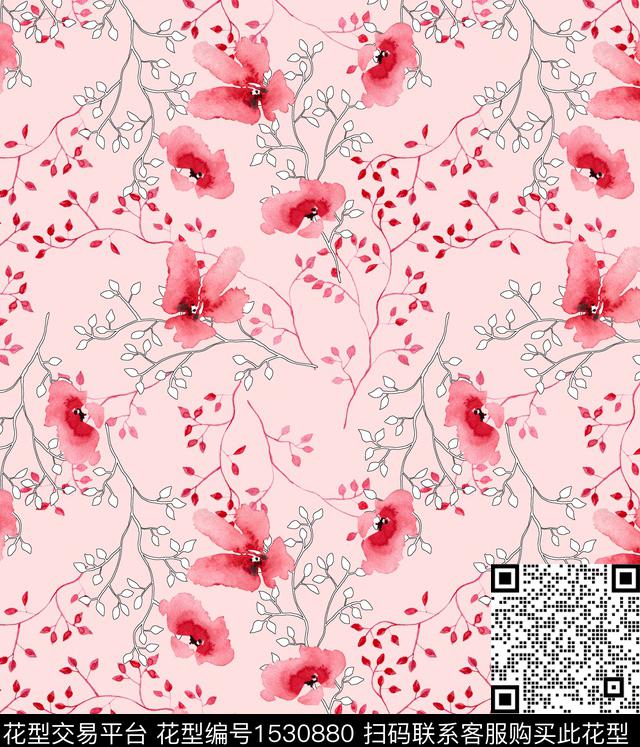 女装花卉连衣裙数码印花华亿平台下载（图片编号: 1530880） - 瓦栏（Walan）
